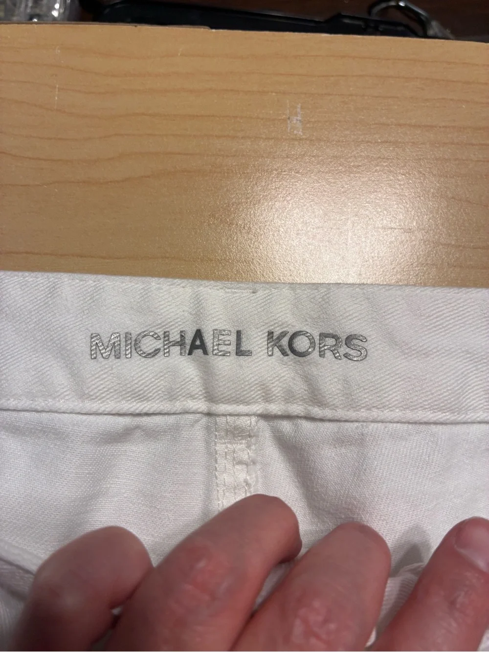Michael Kors Distressed Denim Bermuda Shorts White Size 10